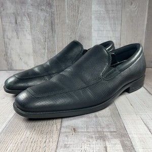 Ecco Edinburgh Slip On Men's Black Leather Dress Shoes Size 43 (EUR) 632614